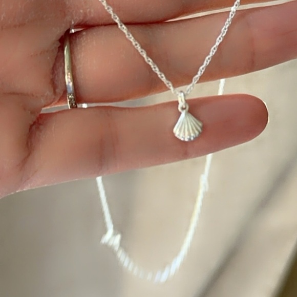 Sterling Silver Petite Sea Shell Necklace - Picture 10 of 10